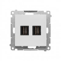 KONTAKT SIMON - Gniazdo HDMI podwójne (moduł); Jasnoszary mat Simon 55 - TGHDMI2.01/114