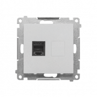 KONTAKT SIMON - Gniazdo telefoniczne pojedyncze RJ12 (moduł); Aluminium mat Simon 55 - TF1.01/143