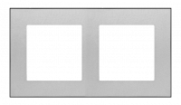 KONTAKT SIMON - Ramka 2-krotna DUO; Aluminium, podstawa czarna Simon 55 - TRD2.149/143