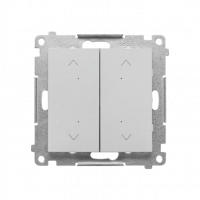 KONTAKT SIMON - Łącznik/przycisk roletowy podwójny, elektroniczny (moduł); Aluminium mat Simon 55 - TEZ2.01/143