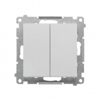 KONTAKT SIMON - Łącznik schodowy podwójny bez piktogramu (moduł) 10 AX, 250 V~, szybkozłącza; Aluminium mat Simon 55 - TW6/2.01/X/143