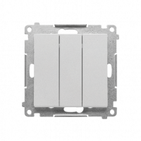 KONTAKT SIMON - Przycisk potrójny (moduł) 10 AX, 250 V~, szybkozłącza; Aluminium mat Simon 55 - TP31.01/143