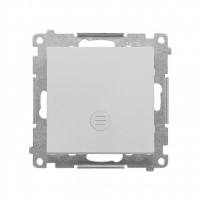 KONTAKT SIMON - Łącznik jednobiegunowy z podświetleniem LED (moduł) 10 AX, 250 V~, szybkozłącza; Aluminium mat Simon 55 - TW1L.01/143