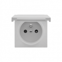 KONTAKT SIMON - Pokrywa gniazda wtyczkowego pojedynczego z klapką w kolorze pokrywy do: SGZ1CM, SGZ1M; Aluminium mat Simon 55 - TGZ1BUZP/143
