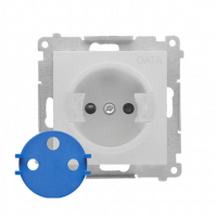 KONTAKT SIMON - Gniazdo DATA z kluczem uprawniającym (moduł) 16 A, 250 V~, szybkozłącza; Aluminium mat Simon 55 - TGD1CZ.01/143