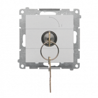 KONTAKT SIMON - Łącznik na kluczyk chwilowy – przycisk (moduł) 2 pozycyjny „0-I” styk N/O, 5 A, 250 V~; Aluminium mat Simon 55 - TP1K.01/143