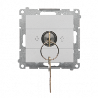 KONTAKT SIMON - Łącznik na kluczyk roletowy jednobiegunowy (moduł) 3 pozycyjny „I-0-II” 2 styki N/O, 5 A, 250 V~; Aluminium mat Simon 55 - TWZK.01/143