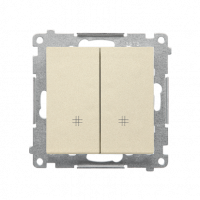 KONTAKT SIMON - Łącznik krzyżowy podwójny (moduł) 10 AX, 250 V~, szybkozłącza; Szampański mat Simon 55 - TW7/2.01/144