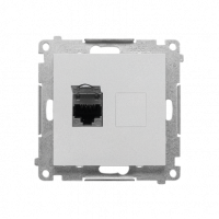KONTAKT SIMON - Gniazdo komputerowe pojedyncze RJ45 kategoria 6, z przesłoną przeciwkurzową (moduł); Aluminium mat Simon 55 - T61.01/143