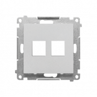 KONTAKT SIMON - Pokrywa gniazd teleinformatycznych na Keystone płaska podwójna (moduł); Aluminium mat Simon 55 - TKP2.01/143