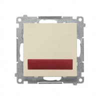 KONTAKT SIMON - Sygnalizator świetlny LED – światło czerwone (moduł) 230 V~; Szampański mat Simon 55 - TESS2.01/144