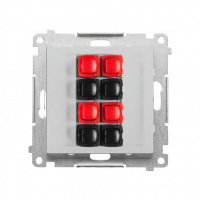 KONTAKT SIMON - Gniazdo głośnikowe 4-krotne (moduł). Przekrój przewodów dla wejścia i wyjścia 2,5 mm2; Aluminium mat Simon 55 - TGL4.01/143