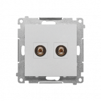 KONTAKT SIMON - Gniazdo głośnikowe pojedyncze (moduł). Przekrój przewodów dla wyjścia do 6 mm2; Aluminium mat Simon 55 - TGL.01/143