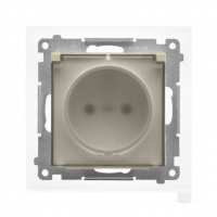 KONTAKT SIMON - Gniazdo wtyczkowe do wersji IP44 z uszczelką (moduł) 16 A, 250 V~, szybkozłącza. Klapka transparentna; Szampański mat Simon 55 - TGZ1BCZ.01/144A