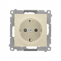 KONTAKT SIMON - Gniazdo Schuko z przesłonami (moduł) 16 A, 250 V~, szybkozłącza; Szampański mat Simon 55 - TGSZ1CZ.01/144