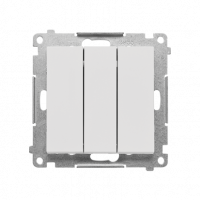 KONTAKT SIMON - Łącznik potrójny z podświetleniem LED (moduł) 10 AX, 250 V~, szybkozłącza; Jasnoszary mat Simon 55 - TW31L.01/114
