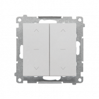 KONTAKT SIMON - Przycisk roletowy podwójny trójpozycyjny 1-0-2 (moduł) 10 A, 250 V~, szybkozłącza; Aluminium mat Simon 55 - TZP2.01/143