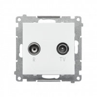 KONTAKT SIMON - Gniazdo antenowe R-TV zakończeniowe 10 dB do gniazd przelotowych (moduł). 1x Wejście: 5÷862 MHz; Biały mat Simon 55 - TAZ.01/111