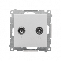 KONTAKT SIMON - Gniazdo antenowe R-TV zakończeniowe 10 dB do gniazd przelotowych (moduł). 1x Wejście: 5÷862 MHz; Aluminium mat Simon 55 - TAZ.01/143
