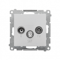 KONTAKT SIMON - Gniazdo antenowe R-TV-SAT przelotowe 7 dB (moduł). 1x Wejście: 5 MHz÷2,4 GHz; Aluminium mat Simon 55 - TASP.01/143
