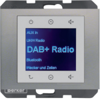 HAGER - K.5 Radio Touch DAB+, Bluetooth stal szlachetna - 30847004