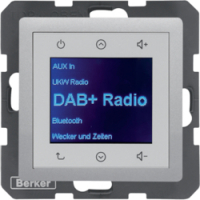 HAGER - Q.x Radio Touch DAB+, Bluetooth alu aksamit - 30846084