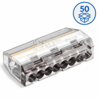 SIMET - SZYBKOZŁĄCZKA SCP8 WTYKOWA DO DRUTÓW 0.75 - 4 mm2 I WIELODRUTÓW 1.5 - 2.5mm2 8 TORÓW 24A 450V TRANSPARENTNY FIOLETOWY SERIA IDEALNA OPAKOWANIE 50 SZT. - 88000007