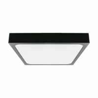 V-TAC - 30W Plafon LED / Średnica: 420mm / Barwa:3000K / Klosz: Kwadratowy mleczny czarna ramka / IP44 - 7648