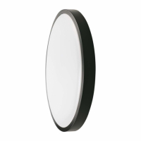 V-TAC - 30W Plafon LED z mikrofalowym czujnikiem ruchu / Średnica: 420mm / Barwa:4000K / Klosz: Okrągły mleczny czarna ramka / IP44 - 7671