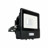 V-TAC - 10W Naświetlacz LED SMD z czujnikiem ruchu i mufą kablową / Chip SAMSUNG / Barwa:6500K / Obudowa: Czarna - 20258