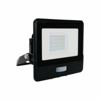 V-TAC - 20W Naświetlacz LED SMD z czujnikiem ruchu i mufą kablową / Chip SAMSUNG / Barwa:3000K / Obudowa: Czarna - 20259