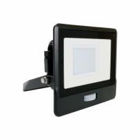 V-TAC - 30W Naświetlacz LED SMD z czujnikiem ruchu i mufą kablową / Chip SAMSUNG / Barwa:6500K / Obudowa: Czarna  - 20264