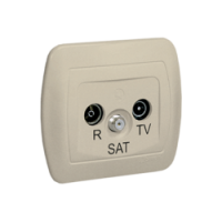 KONTAKT SIMON - Gniazdo antenowe R-TV-SAT końcowe. Może być użyte jako gniazdo zakończeniowe do gniazd przelotowych R-TV-SAT; beż - AAS/12