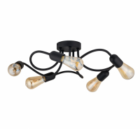 TK-LIGHTING SP. Z O.O. - WAVE BLACK LAMPA SUFITOWA 5 PŁ E27 - 4408