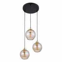TK-LIGHTING SP. Z O.O. - DEVI AMBER LAMPA WISZĄCA 3 PŁ KOŁO  - 4637