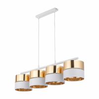 TK-LIGHTING SP. Z O.O. - HILTON WHITE/GOLD LAMPA WISZĄCA 4 PŁ - 4775