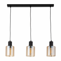 TK-LIGHTING SP. Z O.O. - SIERRA BLACK LAMPA WISZĄCA 3 PŁ LISTWA - 6658