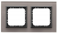 OSPEL - Ramka podwójna Szkło+PC grubość 4mm SZARE SZKŁO SONATA - R-2RGC/41/25