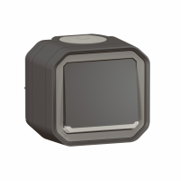 LEGRAND - PRZYCISK JEDNOBIEGUNOWY Z PODŚWIETL. KOMPLET NATYNK.10A-250V~ ANTRACYT PLEXO - 069782L
