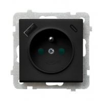 OSPEL - Gniazdo pojedyncze z uziemieniem z przesłonami torów prądowych, z ładowarką USB A+C GP-1RZPUSBAC/m/33 - GP-1RZPUSBAC/m/33