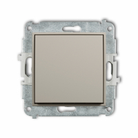 KARLIK - Mechanizm łącznika schodowego (jeden klawisz bez piktogramu) podtynkowy IP 20 / IP 44, 10AX 250V~ MINI taupe - 60MWP-3.1