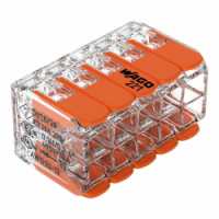WAGO - SZYBKOZŁĄCZKA 10X0,2-4MM2 Z DZWIGNIAMI UNIWERSALNA COMPACT TRANSPARENTNA WAGO  - 221-420