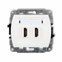 KARLIK - TREND: Mechanizm gniazda podwójnego HDMI; biały - HDMI-2