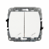 KARLIK - TREND; Mechanizm łącznika podwójnego schodowego biały - WP-33