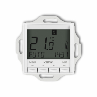 KARLIK - REGULATOR TEMPERATURY ELEKTRONICZNY PODŚWIETLENIE NIEBIESKIE IP30, 230 V AC, 50 HZ, (195-253 V), max. 16A BIAŁY MINI  - MRT-3.2