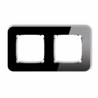 KARLIK - Ramka uniwersalna podwójna zaokrąglona - efekt szkła (ramka: czarna; spód: czarny) podtynkowy IP 20 ICON czarny - 12-12-IRSZ-2