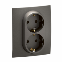 LEGRAND - NOWE NILOE - GN SCH 2X2P+Z MONOBLOK Z PRZESŁONĄ ZAC AUTO 16A - 250V~ STALOWE - NP3130MG