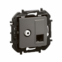 LEGRAND - NOWE NILOE- GNIAZDO TV TYP "F" + GNIAZDO RJ 45 KAT. 6 UTP STALOWE - NP493MG