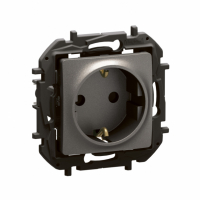 LEGRAND - NOWE NILOE - GNIAZDO SCHUKO 2P+Z Z PRZESŁONĄ ZACISKI ŚRUBOWE 16A - 250V~ STALOWE - NP3122MG
