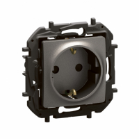 LEGRAND - NOWE NILOE - GN SCHUKO 2P+Z PRZESŁONA ZACISKI AUTOMATYCZNE 16A - 250V~ STALOWE - NP3120MG